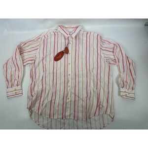 Tommy Bahama Linen Sail Away Breezer Shirt Pink Stripe Men's Size XXL